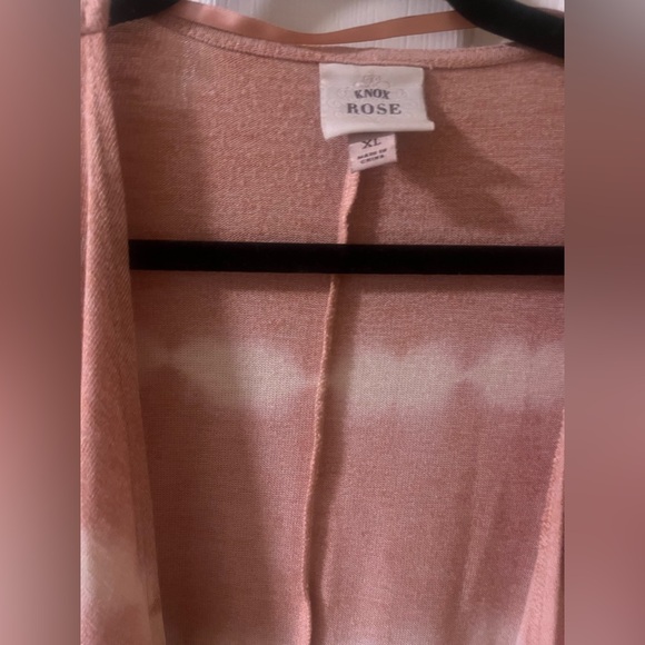 Knox Rose Pink Tie-Dye Open Front Cardigan - Picture 2 of 3